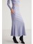 Catelıne Kadın Slim Fit Beli Lastikli Vucudu Saran Midi Lila Etek 4