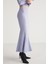 Catelıne Kadın Slim Fit Beli Lastikli Vucudu Saran Midi Lila Etek 5