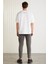 MARIONA Erkek %100 Pamuk Önü Baskılı Kısa Kollu Bisiklet Yaka Oversize Beyaz T-Shirt 7