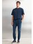 Jakob Erkek Dokuma Yıkamalı 4 Cepli Kalın Dokulu Paçası Lastikli Mavi Pantolon 5