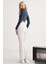 Essie Kadın Bisiklet Yaka Slim Fit Uzun Kollu Crop Petrol Mavisi Büstiyer 6