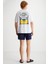 ELIO Erkek %100 Pamuk Bisiklet Yaka Kısa Kollu Baskılı Beyaz T-Shirt 5