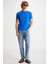 TIAGO Erkek Saks Mavi T-Shirt 2