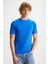 TIAGO Erkek Saks Mavi T-Shirt 4