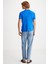 TIAGO Erkek Saks Mavi T-Shirt 6