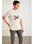 KURT Erkek %100 Pamuklu Akrep Baskılı Kısa Kollu Taş Rengi T-Shirt 3