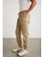 Cargo Erkek Dokuma Kargo Cepli Beli Ve Paçası Lastikli Bej Pantolon 3