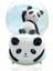 Müzikli Renk Değişiren Işıklı Kar Püskürtmeli Panda Tasarımlı Kar Küresi 1