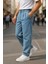 Erkek Pileli Yüksek Bel Bol Kesim Baggy Loose Fit Jean PANTOLON-C354 1