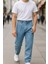 Erkek Pileli Yüksek Bel Bol Kesim Baggy Loose Fit Jean PANTOLON-C354 2
