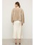 V Yaka Crop Exclusive Kürk Görünümlü Ceket Bej 1006 8