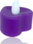 Kalp Model Işıklı Tealight Mor Mum 1