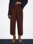 72167 Kemerli Pensli Pantolon-Kahve 5