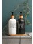 2li Siyah Beyaz Cam Sıvı Sabunluk 500ML - Bambu Stantlı 2