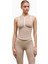 Base Contrast Trim Sleeveless Zip Up Şekillendirici Fermuarlı Kadın Üst 1