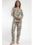 63598 Yeşil Çiçek Desenli Pijama Takımı 1