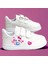 Mavi Pantalon Pembe Kalp Haylo Baskılı Beyaz Bantlı Çocuk Spor Ayakkabı Sneaker 1