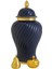 Dalgalı Model Dekoratif Vazo Altın-Lacivert 62*30CM 1