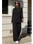 Kadın Dik Yaka Düz Renk Triko Kazak Pantolon Ikili Takım P-00018938 5