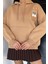Kadın Kapüşonlu Şardonlu Kanguru Cepli Sweatshirt P-00018841 2