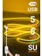 5V USB Neon LED Şerit 5 Metre Amber | Silikonlu Su Geçirmez Esnek Aydınlatma 3