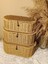3'lü Rattan Oval Kapaklı Düğmeli Kutu / Organizer / Düzenleyici 2