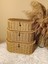 3'lü Rattan Oval Kapaklı Düğmeli Kutu / Organizer / Düzenleyici 5