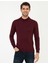 Erkek Bordo Slim Fit Yarım Balıkçı Yaka Basic Triko Kazak 50248552-VR014 1