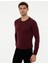 Erkek Bordo Slim Fit Bisiklet Yaka Basic Triko Kazak 50248582-VR014 4