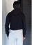 Kadın Kapüşonlu Şardonlu Ön Fermuarlı Crop Top Sweatshirt P-00018833 4