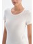 500 Kadın Kısa Kollu O Yaka Termal Üst Içlik-Ekru 1