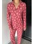 Kadın Desenli Ön Düğmeli Uzun Kol Pijama Takımı P-00018757 2