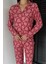 Kadın Desenli Ön Düğmeli Uzun Kol Pijama Takımı P-00018757 3