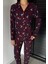 Kadın Ön Düğmeli Uzun Kol Ekose Desenli Pijama Takımı P-00018752 2