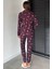 Kadın Ön Düğmeli Uzun Kol Ekose Desenli Pijama Takımı P-00018752 4
