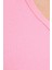 Kadın Slim Fit Dar Kesim V Yaka Sıfır Kol Pamuklu Ribanalı Pembe Bluz 6