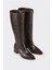 Kahve Deri Kadın Topuklu Çizme 2
