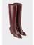 Bordo Deri Kadın Çizme 2