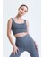 Antrasit Fitilli Kare Yaka Esnek Örme Crop Büstiyer Atlet 1
