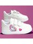 Görkemli At Baskılı Pembe Kalp Beyaz Bantlı Çocuk Spor Ayakkabı Sneaker 1