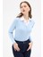 8198A Gömlek Yaka Bluz Mavi 2