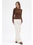 Kahve Premium/Viskoz Yumuşak Kumaşlı Parmak Geçmeli Crop Bluz 8162A 4