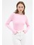 Pembe Premium/Viskoz Yumuşak Kumaşlı Parmak Geçmeli Crop Bluz 8162A 8