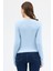 Mavi Premium/Viskoz Yumuşak Kumaşlı Parmak Geçmeli Crop Bluz 8162A 6