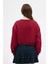 Bordo Kadın Crop Bisiklet Yaka Sweatshirt 9210M 6