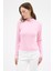 Pembe Yarım Boğaz Uzun Kollu Body 2069 7
