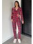 Kadın Ön Düğmeli Uzun Kol Ekose Desenli Pijama Takımı P-00018719 1