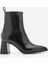 Kadın Sivri Burun Kalın Ökçe Topuklu Bot Esvon Siyah 3