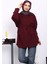 Bordo Düğme Detaylı Oversize Sweatshirt 1