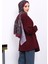 Bordo Düğme Detaylı Oversize Sweatshirt 4